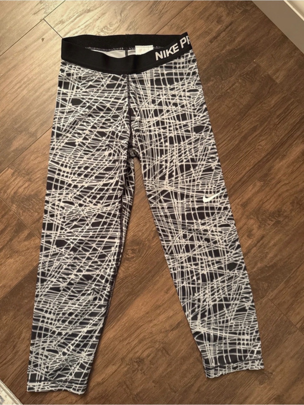Nike Black and White Scribble-Print Leggings